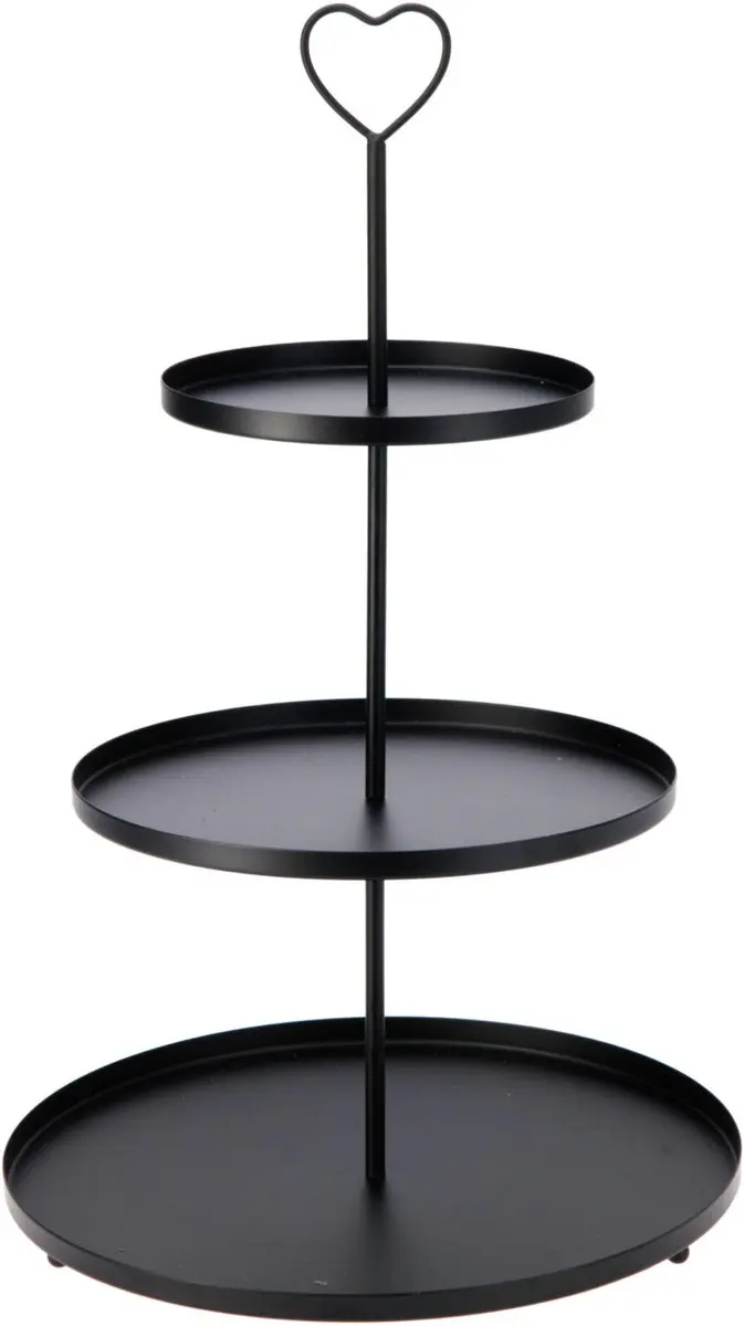 Excellent Houseware 3-laags Etagere 48x30cm - Zwart