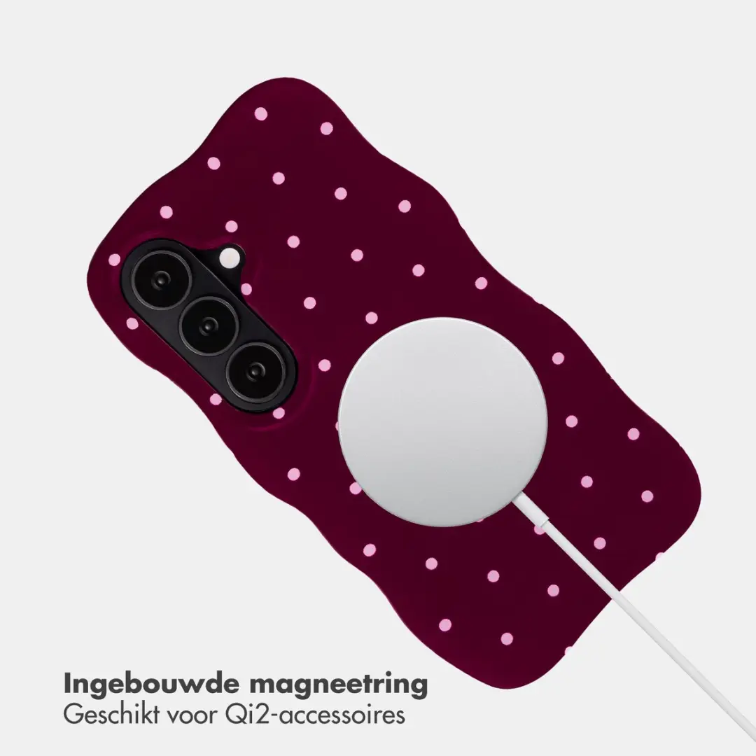 Selencia Wavy Backcover Hoesje Samsung Galaxy S26 - Donkerrood