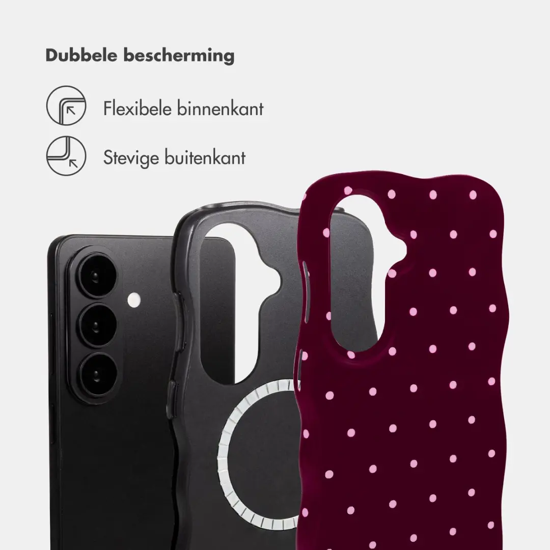 Selencia Wavy Backcover Hoesje Samsung Galaxy S26 - Donkerrood