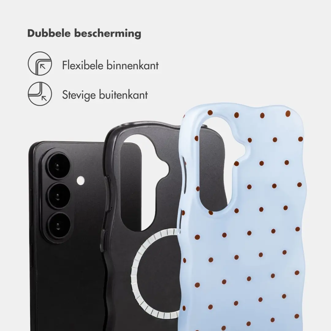 Selencia Wavy Backcover Hoesje Samsung Galaxy S26 - Lichtblauw - MagSafe