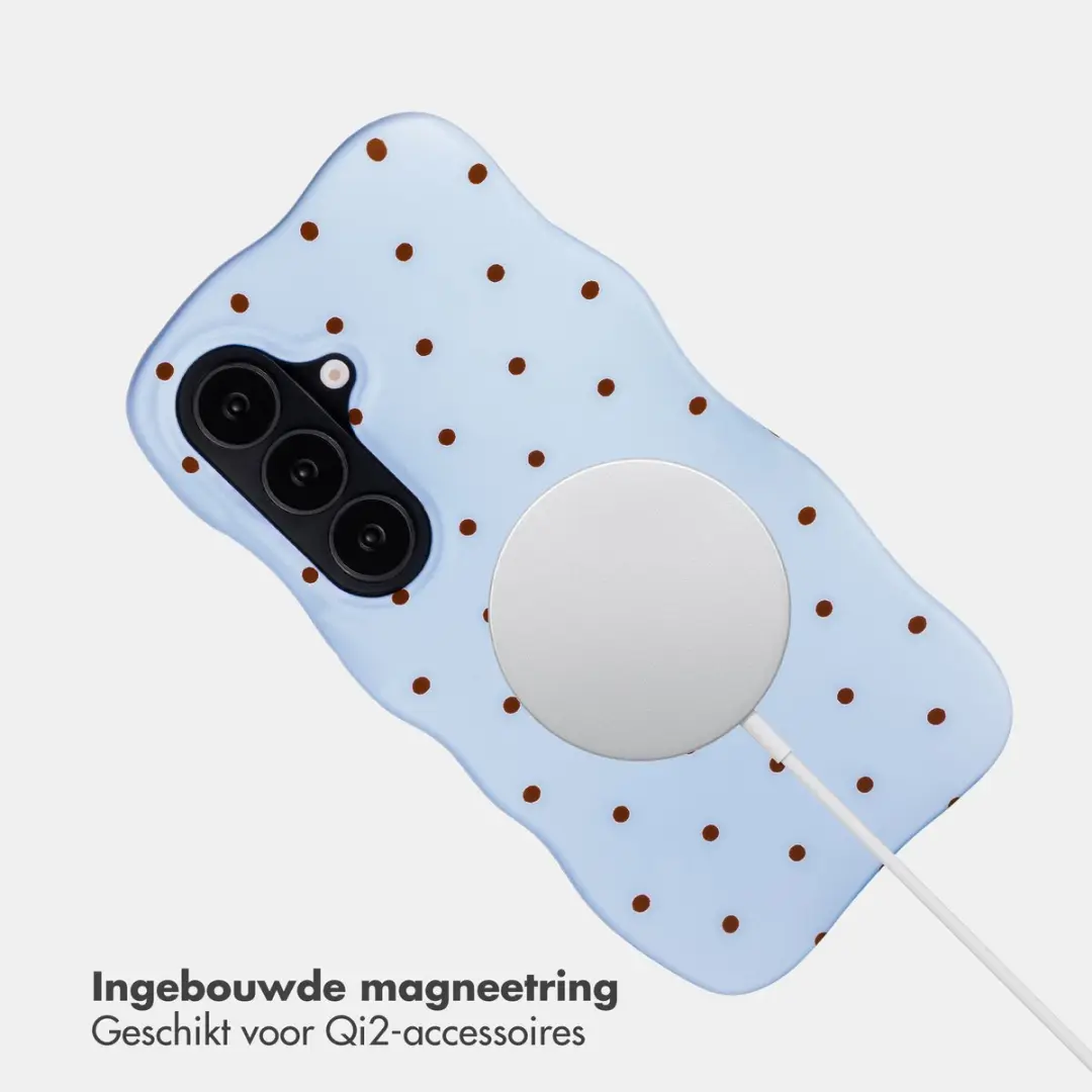Selencia Wavy Backcover Hoesje Samsung Galaxy S26 - Lichtblauw - MagSafe