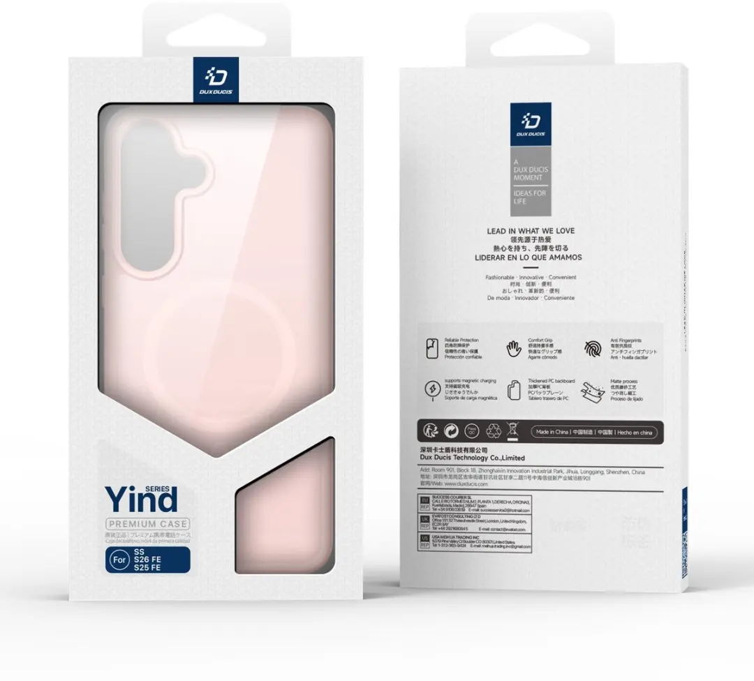 Dux Ducis Yind Series Hoesje Samsung Galaxy S26 FE - Mat Transparant Roze - MagSafe - afbeelding 2 van 6