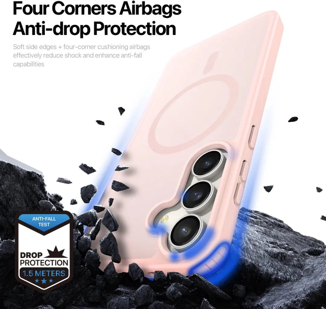 Dux Ducis Yind Series Hoesje Samsung Galaxy S26 FE - Mat Transparant Roze - MagSafe - afbeelding 5 van 6
