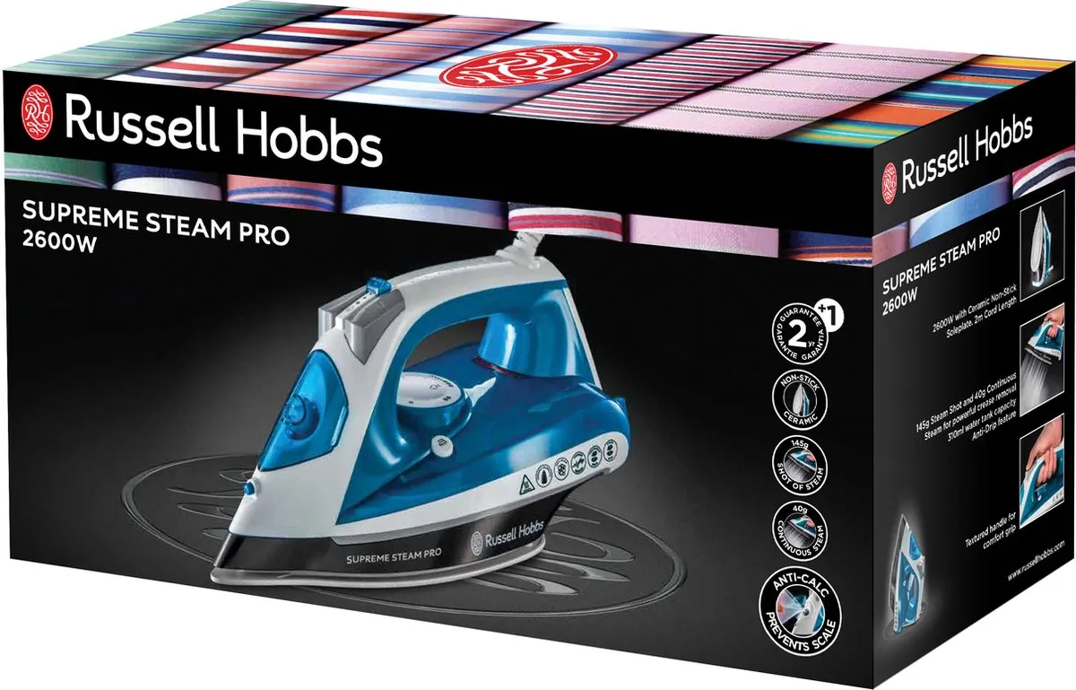 Russell Hobbs Supreme Steam Pro 23971-56 Strijkijzer - 2600W - Blauw