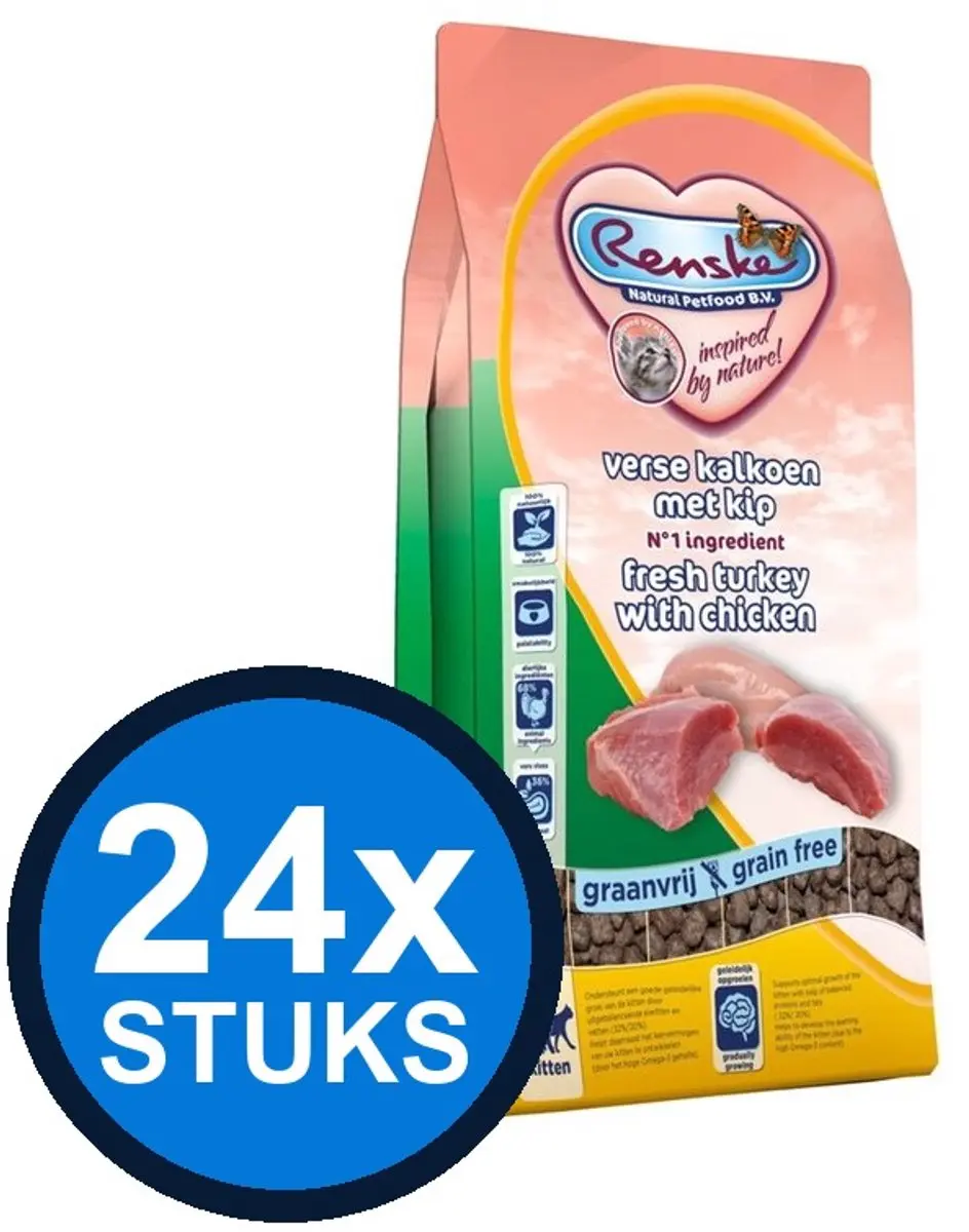 24x Renske vers kitten paté kip/kalkoen 70gr