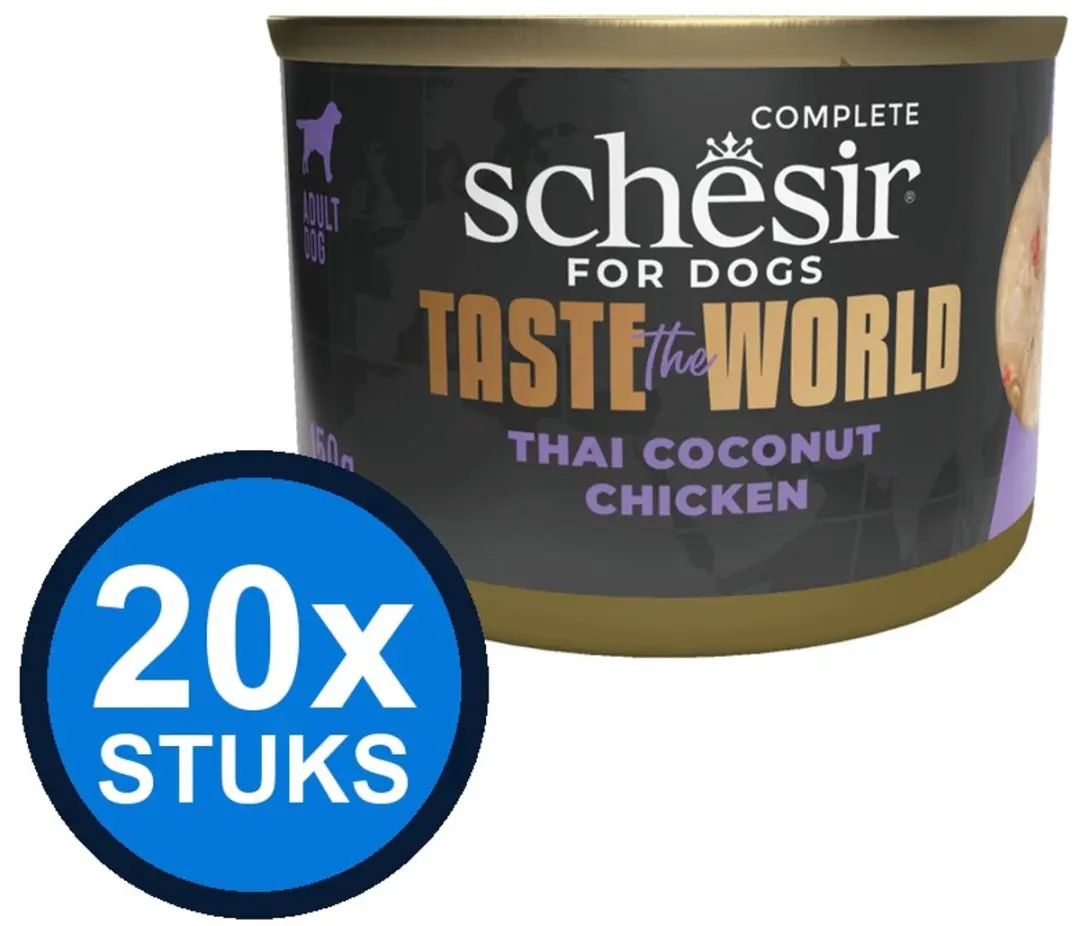 16x Schesir Taste The World hond blik kip thai coconut 150gr