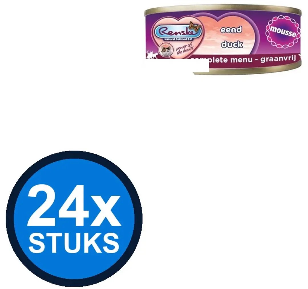 24x Renske vers kat mousse eend 70gr