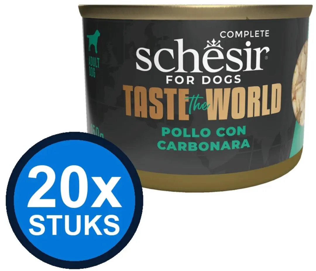 16x Schesir Taste The World hond blik kip carbonara 150gr