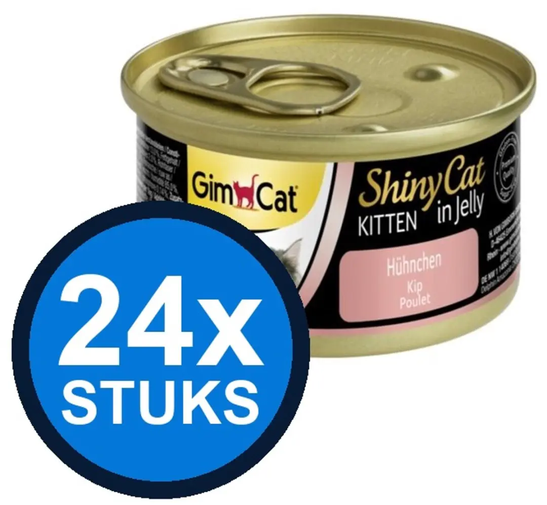 24x GimCat ShinyCat kitten kip 70gr