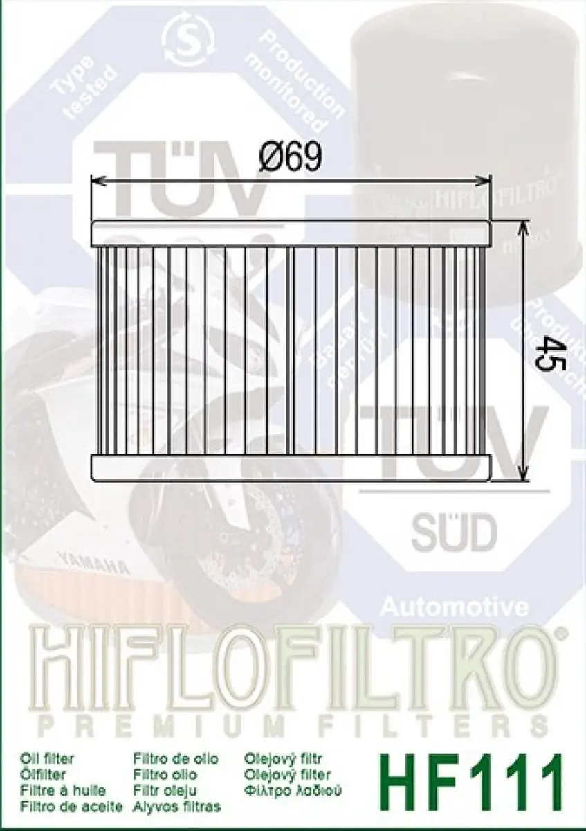 HifloFiltro HF111 Oliefilter Honda CB250 1982-1984 - Rood