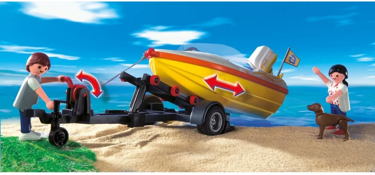 Playmobil Gezinswagen met boot 4144 - Meerkleurig