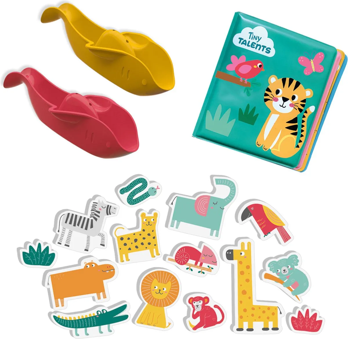SES Creative Tiny Talents Bad Speelset Safari - 14 Figuren + 2 Bootjes - Multicolor