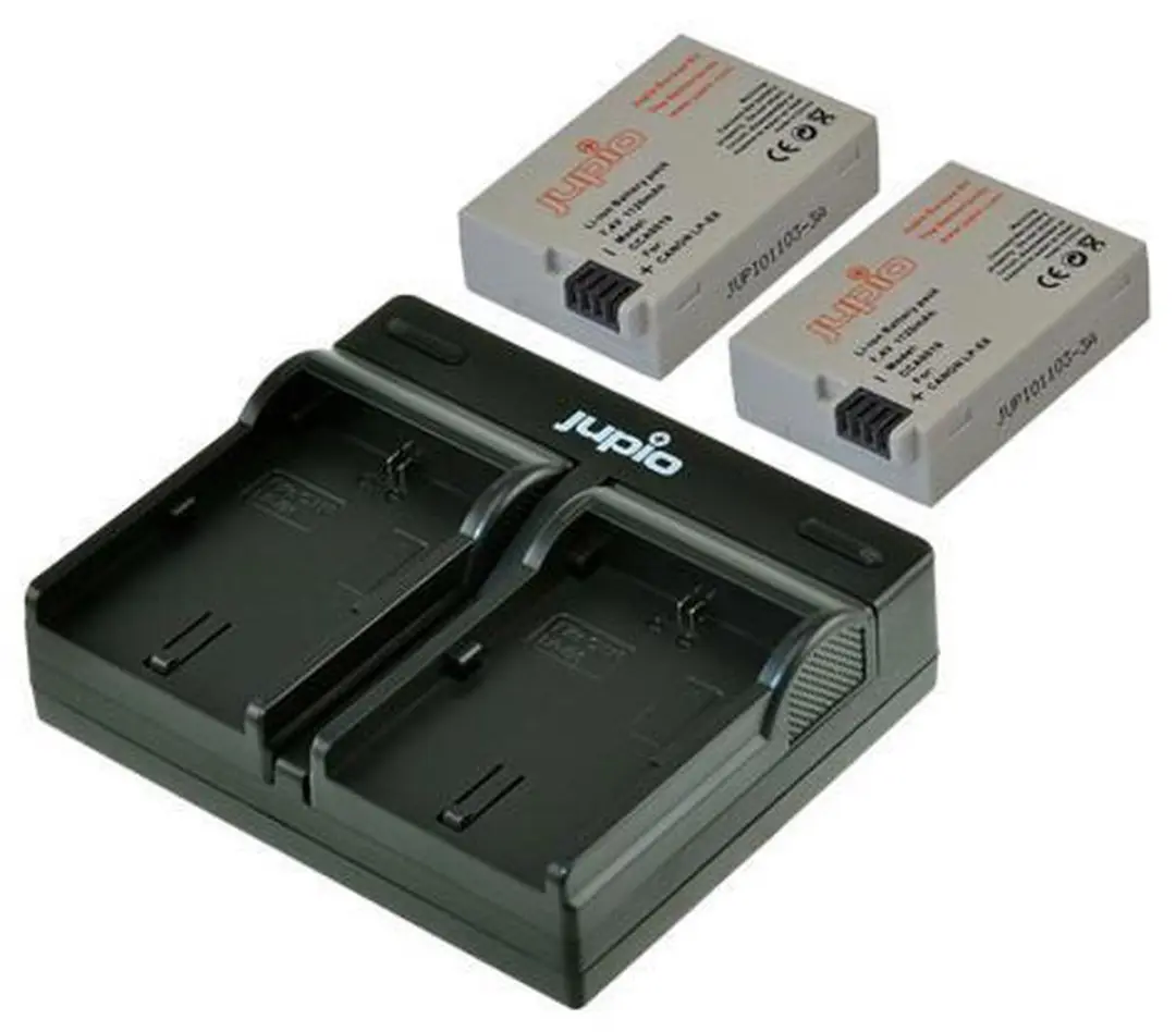Jupio LP-E8 Accu Kit 2x1120mAh - USB Dual Charger - 3 Jaar Garantie
