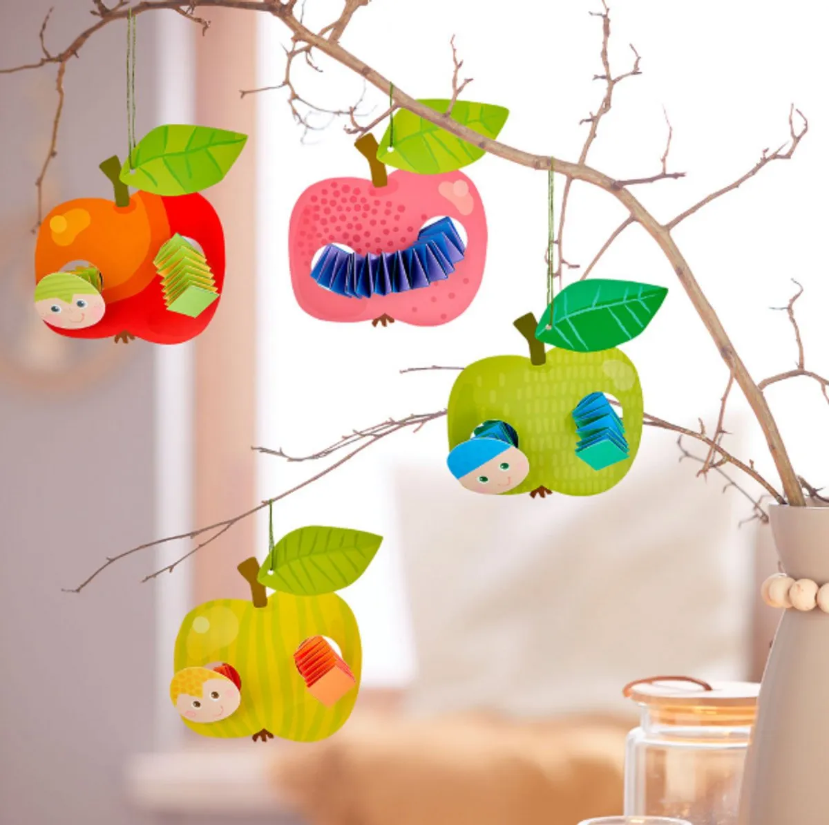 Haba Knutselpakket Appelmobiels met Rups - 4 Stuks