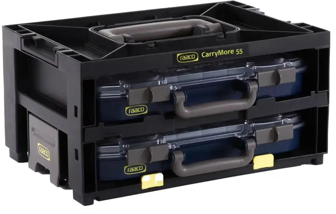 Raaco CarryMore 55x2 + 2 CarryLite 55 Organizer 4x8 16 bakjes