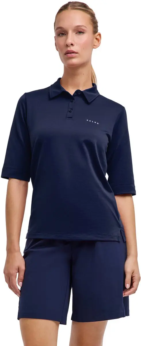 FALKE Golf 3-Button vochtregulerend katoen functioneel materiaal shirt met korte