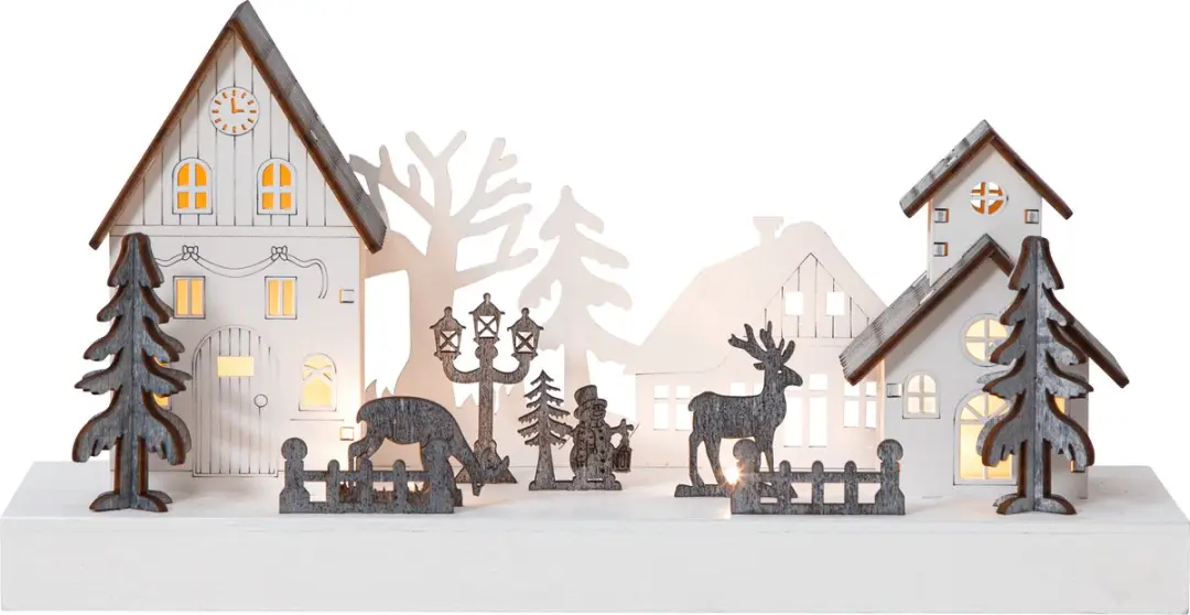 Star Trading LED-kerstdecoratie Fauna vanStar Trading, houten winterdorp met ver