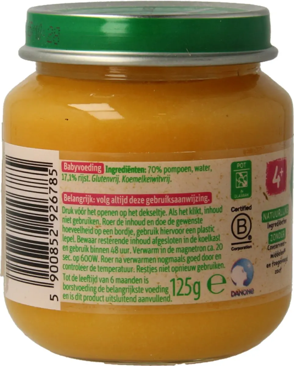 Olvarit Groentehapje Pompoen Rijst 125g