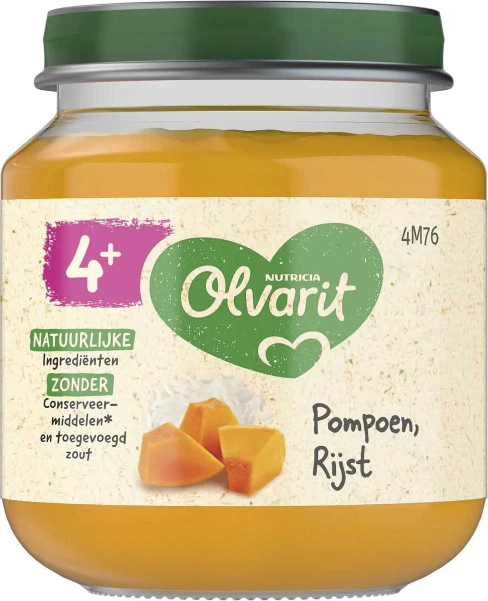 Olvarit Groentehapje Pompoen Rijst 125g