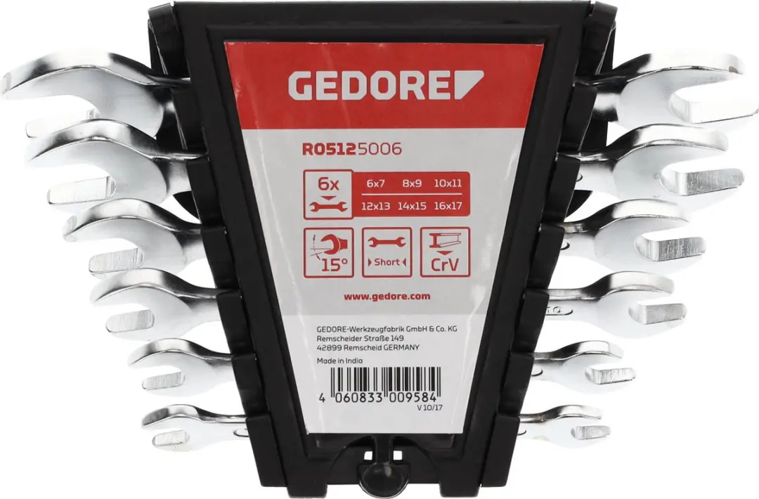 Gedore Red R05125006 Steeksleutelset 6-delig 6-17mm - Zwart