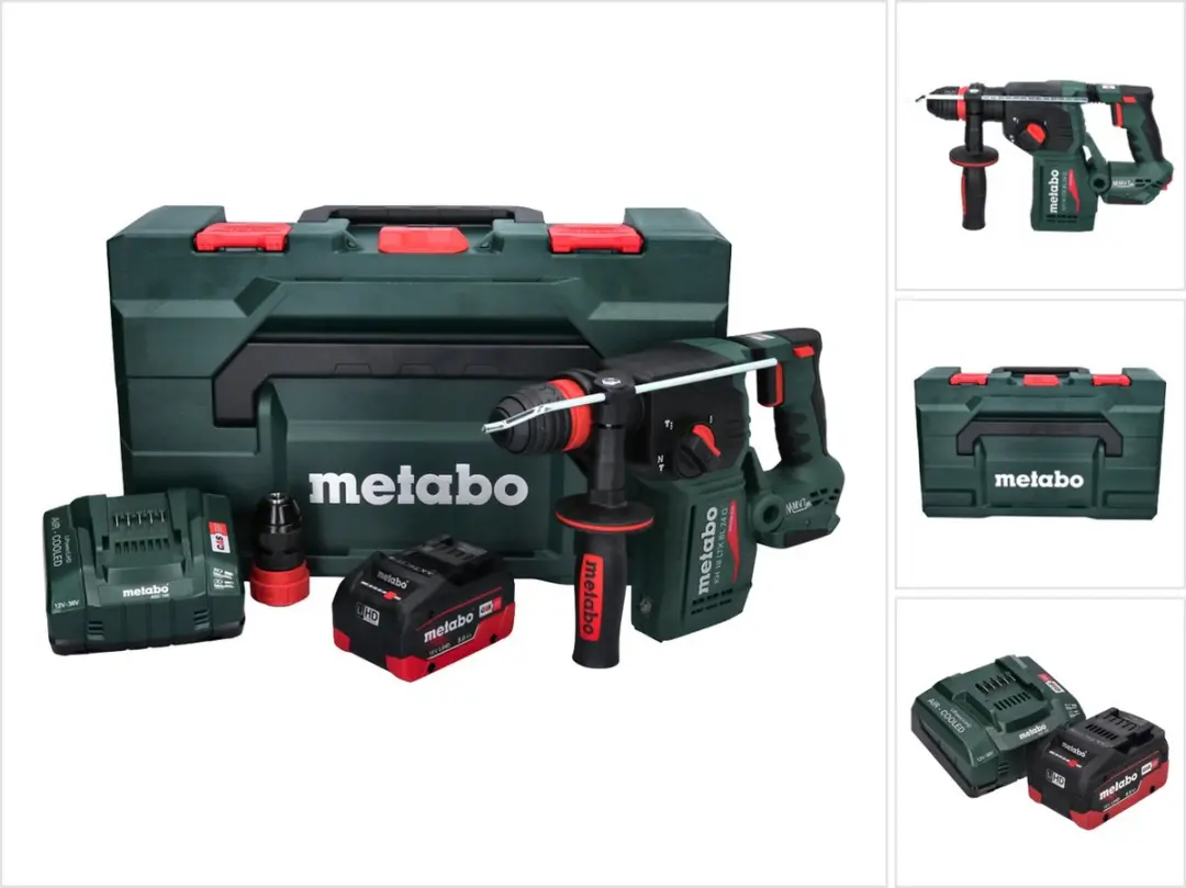 Metabo KH 18 LTX BL 24 Q accu combihamer 18 V 2.2 J + 1x accu 8.0 Ah + lader + m
