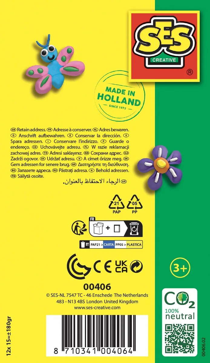 SES Creative Infinity Klei 15 Stuks - 12 Kleuren Multicolor