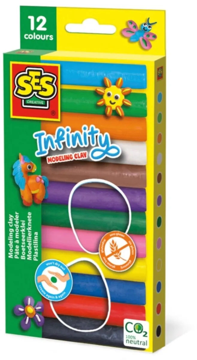 SES Creative Infinity Klei 15 Stuks - 12 Kleuren Multicolor - afbeelding 6 van 6