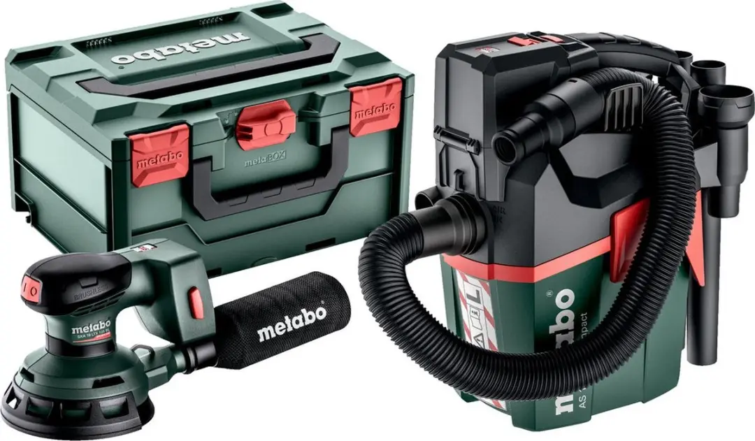 Metabo SXA 18 LTX 125 BL Accu-Excenterschuurmachine + AS 18 L PC Accu-Alleszuige