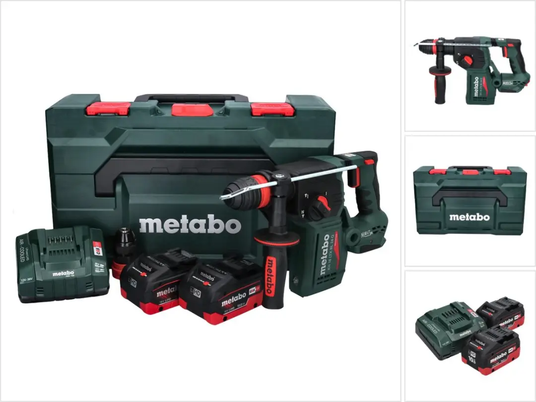 Metabo KH 18 LTX BL 24 Q accu combihamer 18 V 2.2 J + 2x accu 10.0 Ah + lader +