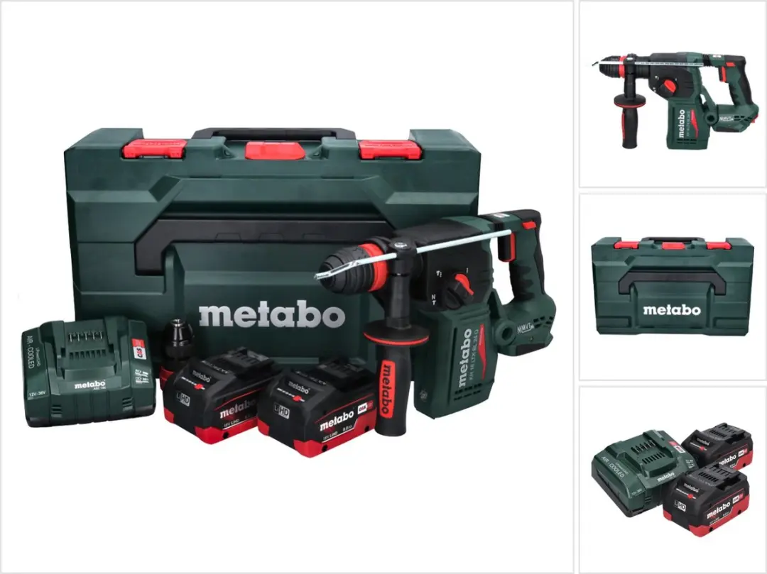 Metabo KH 18 LTX BL 24 Q accu combihamer 18 V 2.2 J + 2x accu 8.0 Ah + lader + m