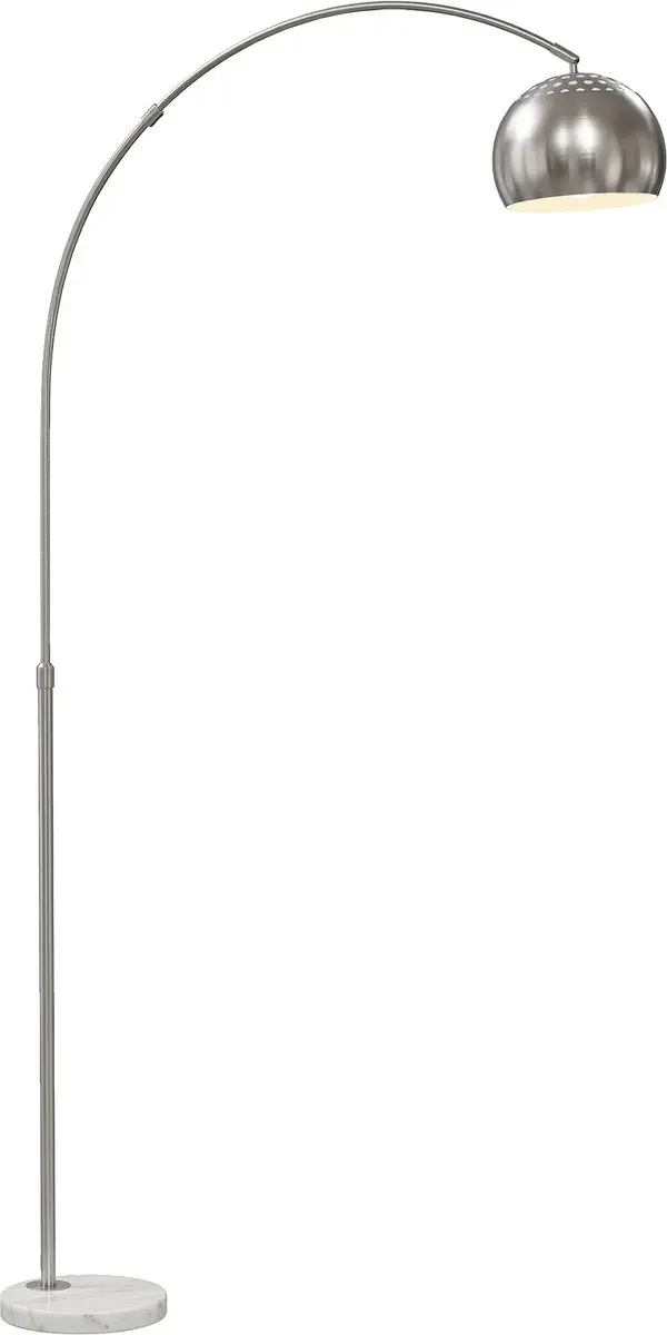 HOMCOM Floor Lamp-Metall, Marmor-26L x 100B x 167H cm-Silber