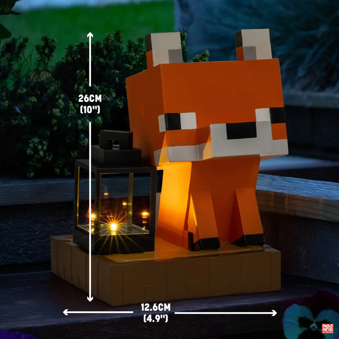 Paladone Minecraft Vos Solar Tuinlamp 26cm - Wit/Oranje/Zwart