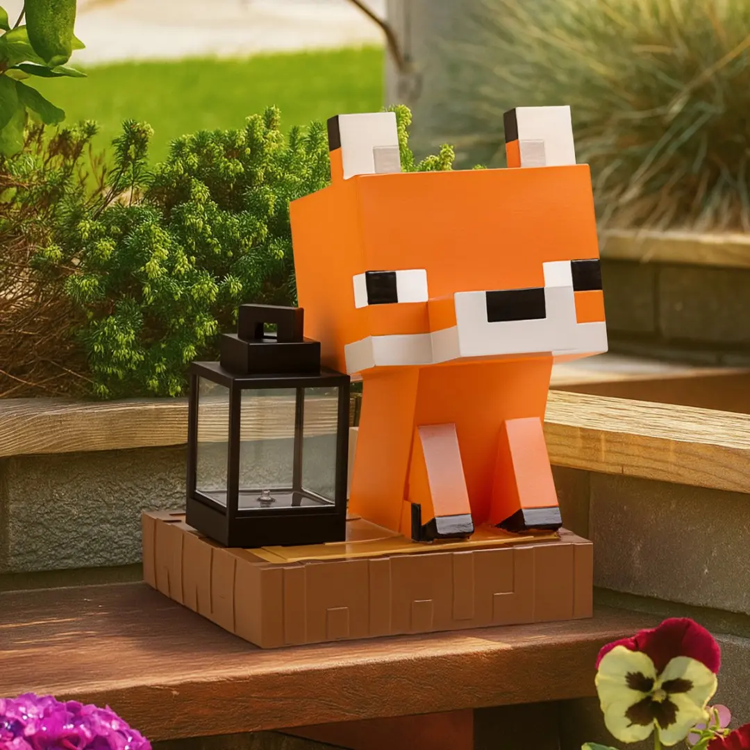 Paladone Minecraft Vos Solar Tuinlamp 26cm - Wit/Oranje/Zwart