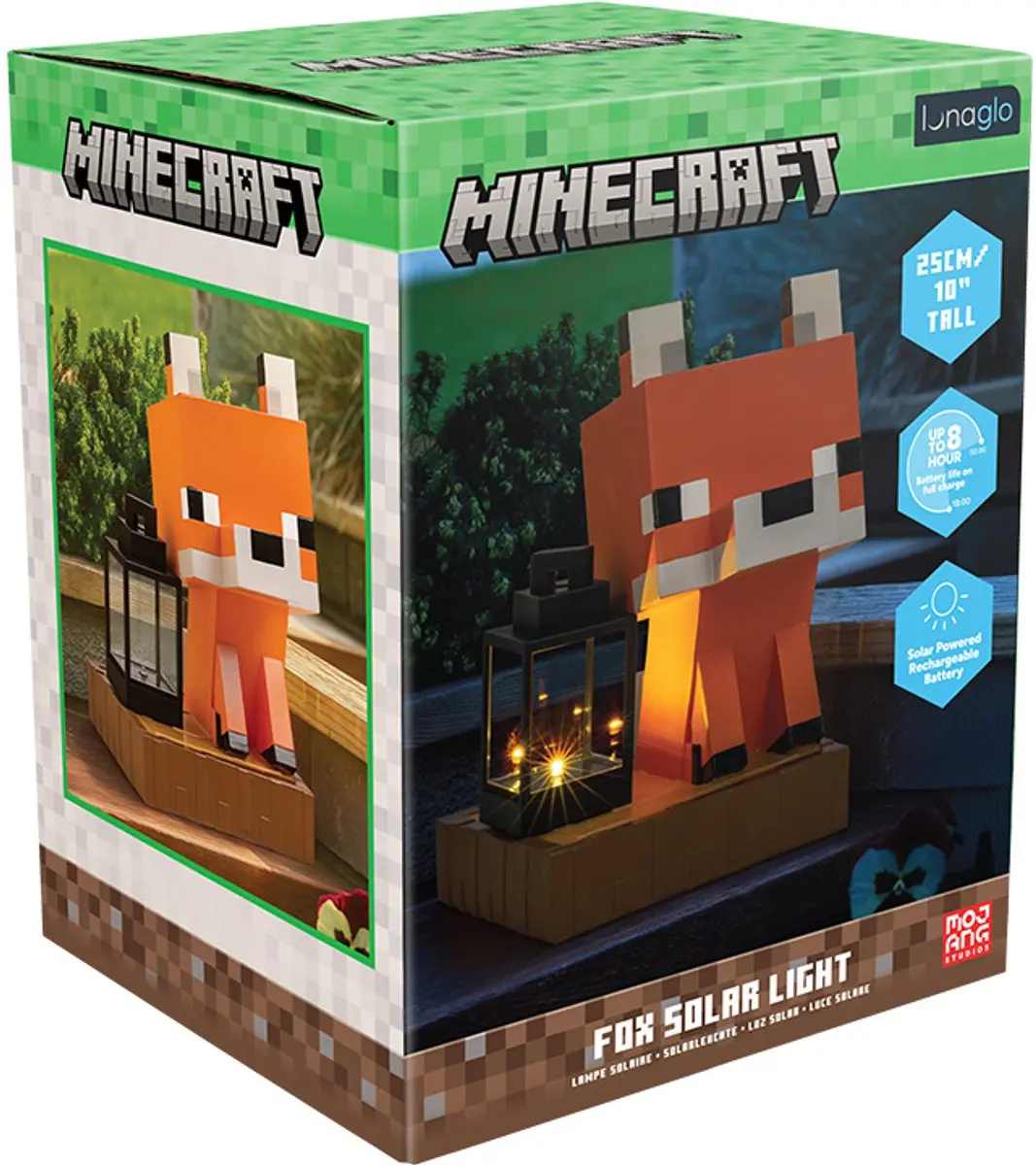 Paladone Minecraft Vos Solar Tuinlamp 26cm - Wit/Oranje/Zwart