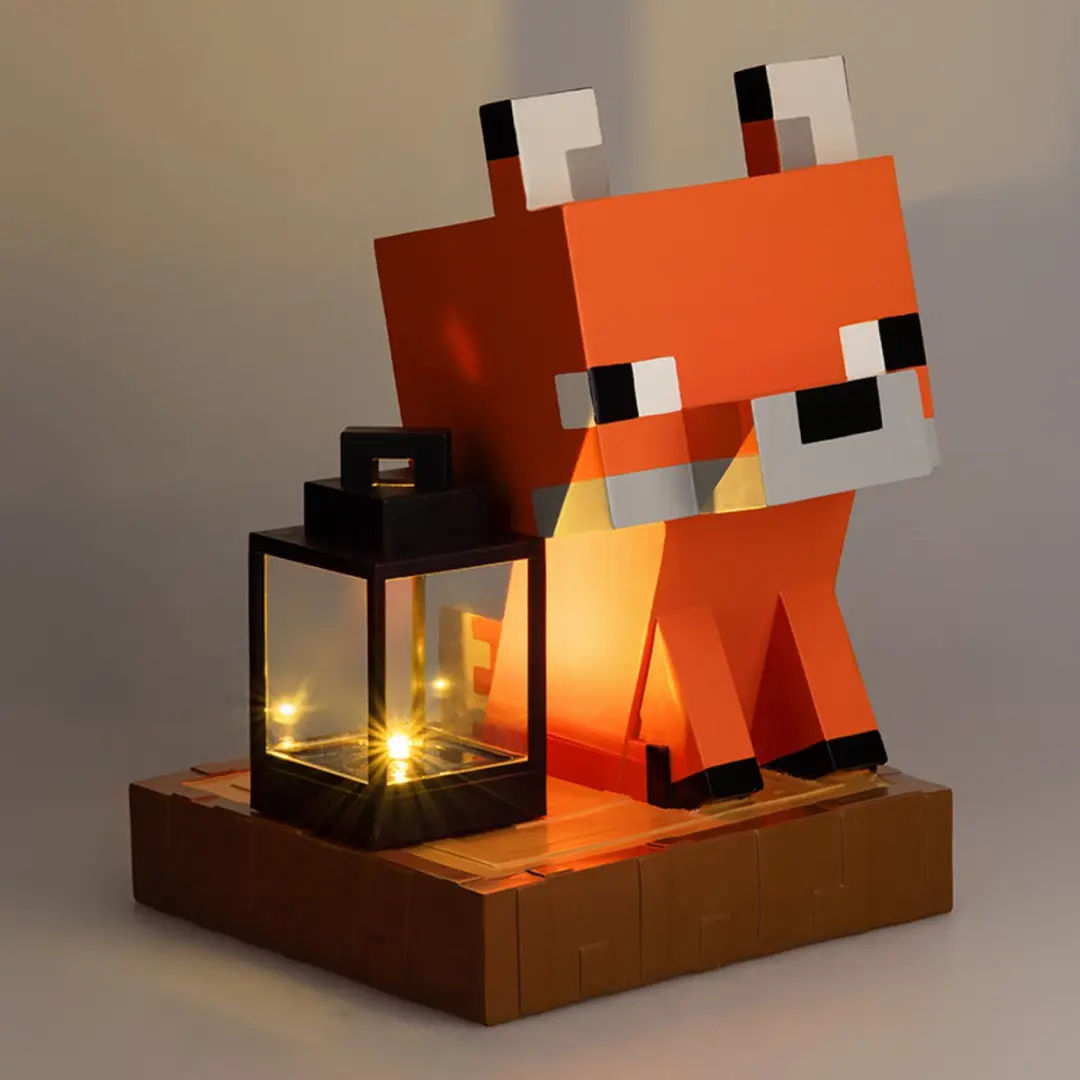 Paladone Minecraft Vos Solar Tuinlamp 26cm - Wit/Oranje/Zwart