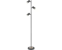 Globo Newcastle Vloerlamp - 3 Lichtpunten - Zwart - 154cm - afbeelding 2 van 6