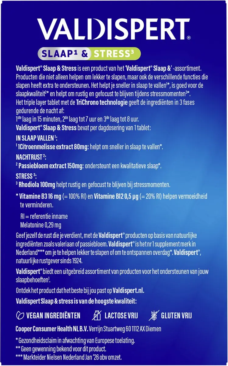 Valdispert Slaap & Stress 24 Tabletten - 39.5g