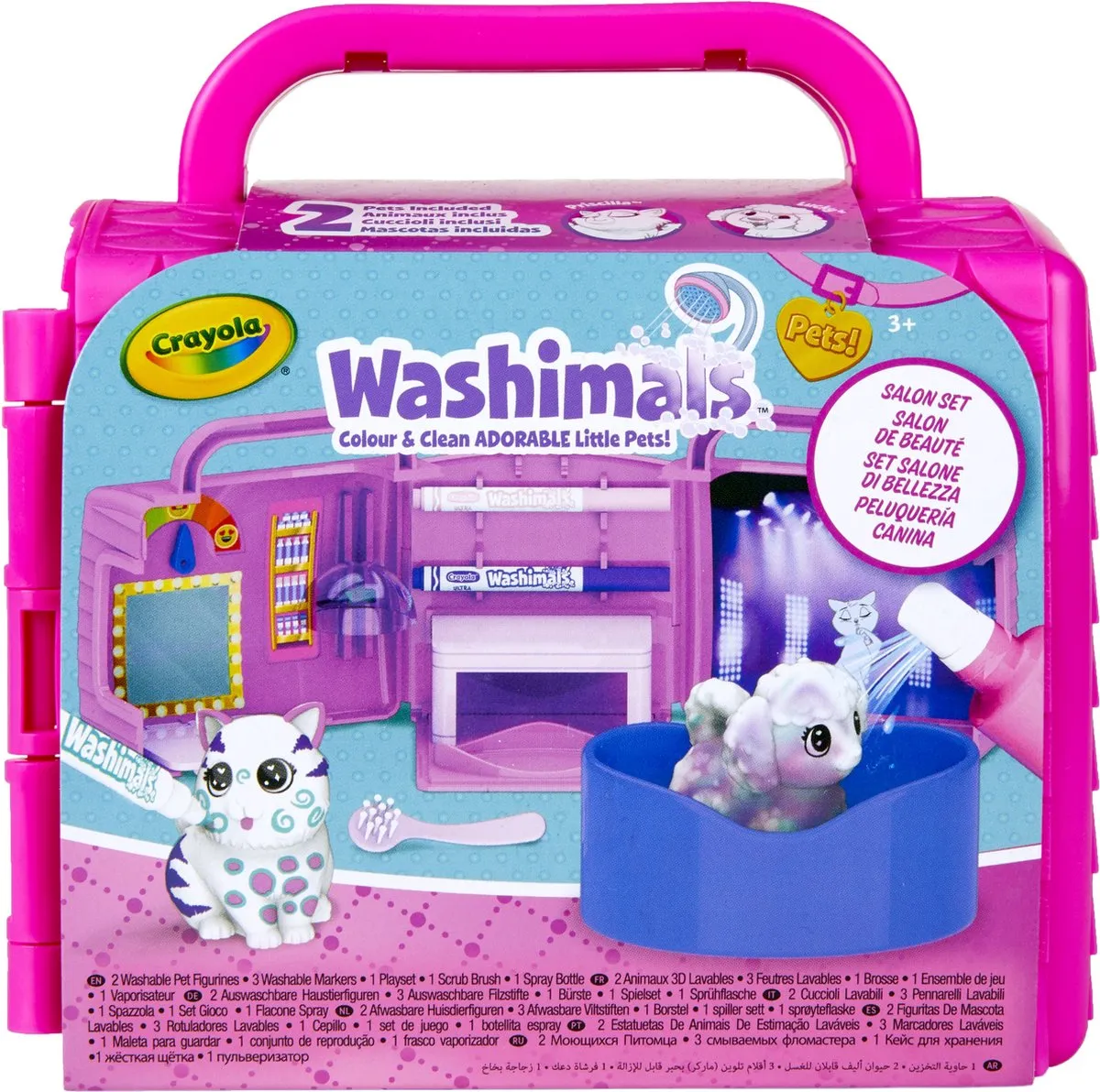 Crayola Washimals Schoonheidssalon - 2 Dieren + 3 Viltstiften