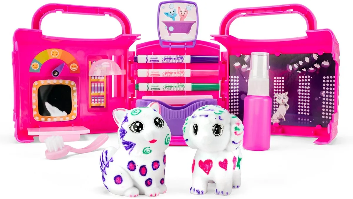 Crayola Washimals Schoonheidssalon - 2 Dieren + 3 Viltstiften