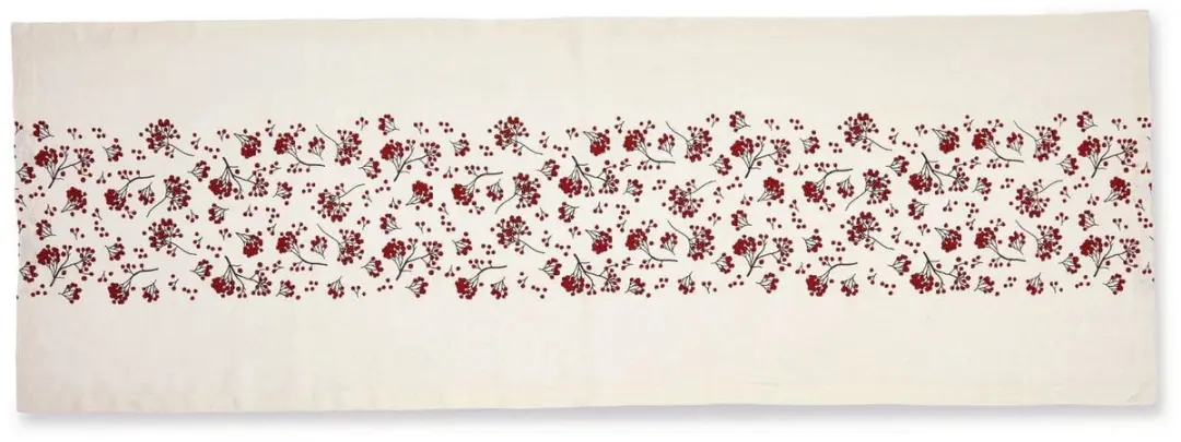 Loberon Tafelloper Vestré - wit/rood