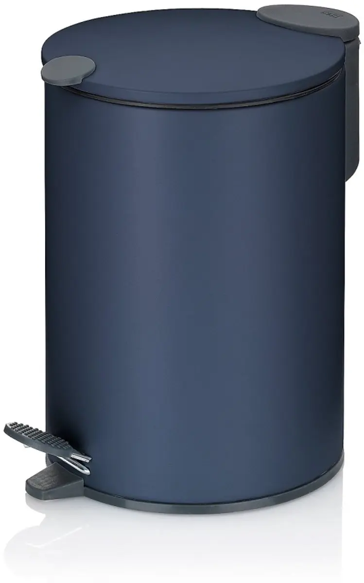 Mats metalen cosmetica-afvalbak met stille sluiting, 3 l, donkerblauw
