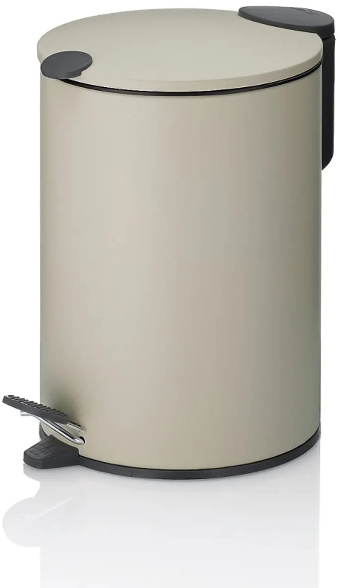 Mats metalen cosmetica-afvalbak met stille sluiting, 3 l, beige