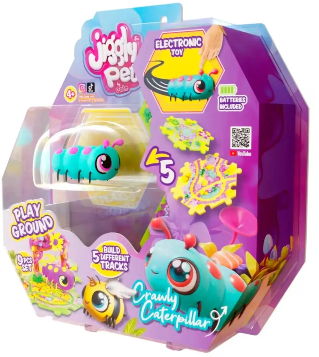 Asmodee Jiggly Pets Blauwe Rups Robot