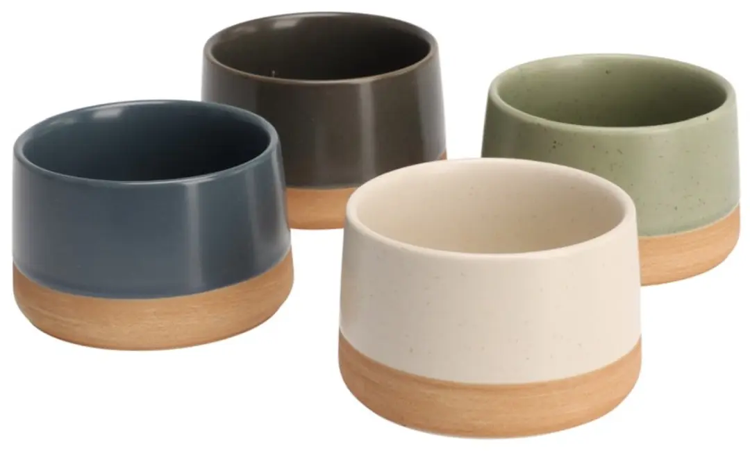 Set van 4 schoteltjes voor hapjes, 9,5 x 5,5 cm