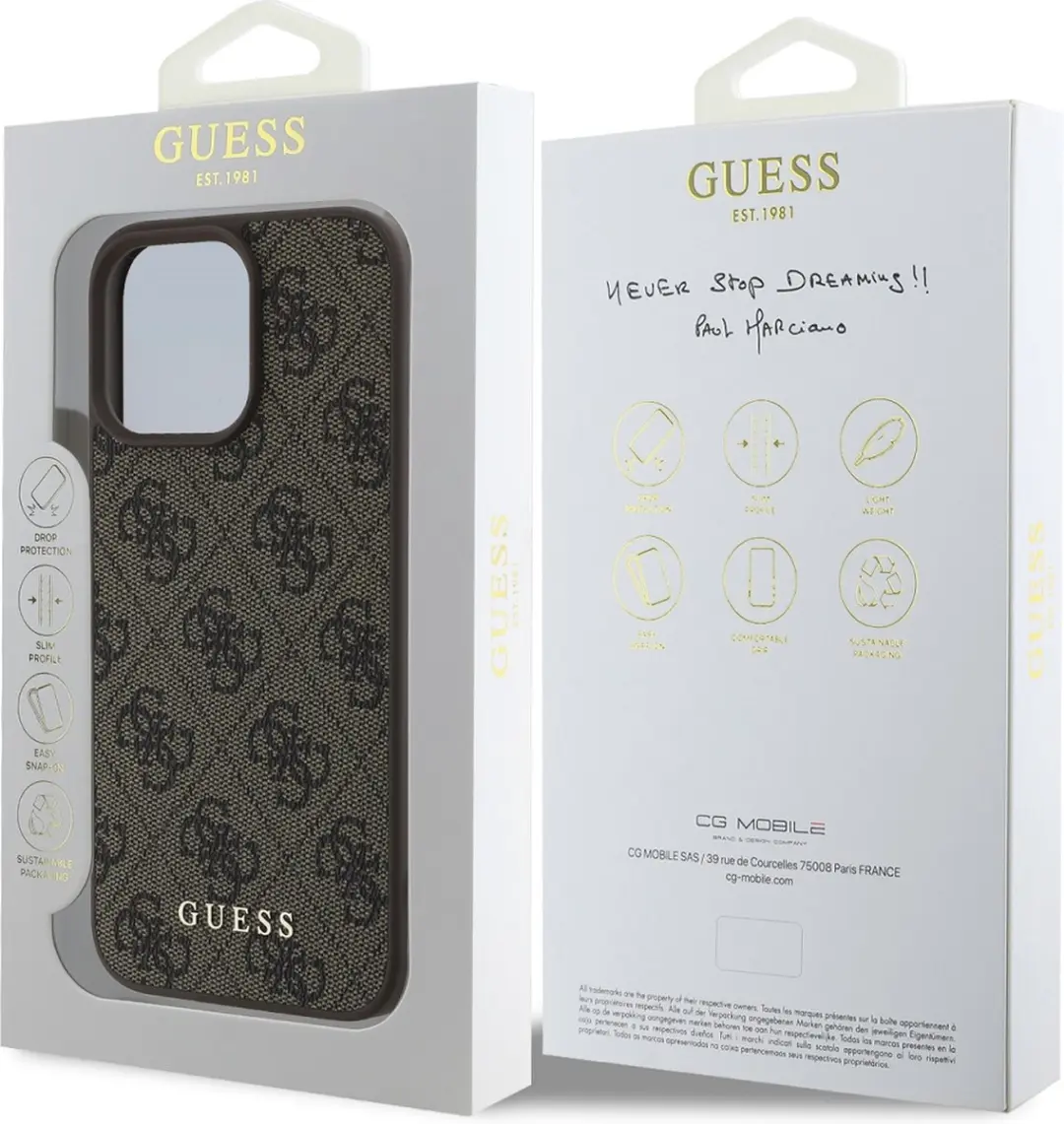 Guess Hoesje iPhone 16 Pro Max 4G Print Bruin - afbeelding 4 van 6