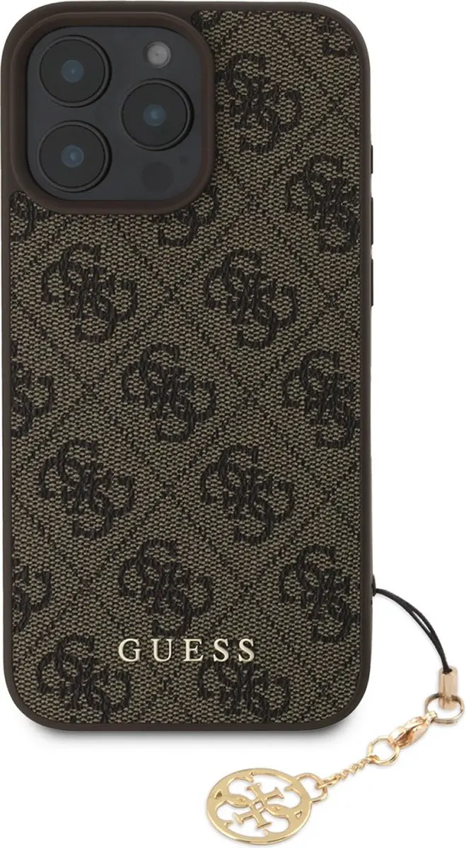 Guess Hoesje iPhone 16 Pro Max 4G Print Bruin - afbeelding 2 van 6