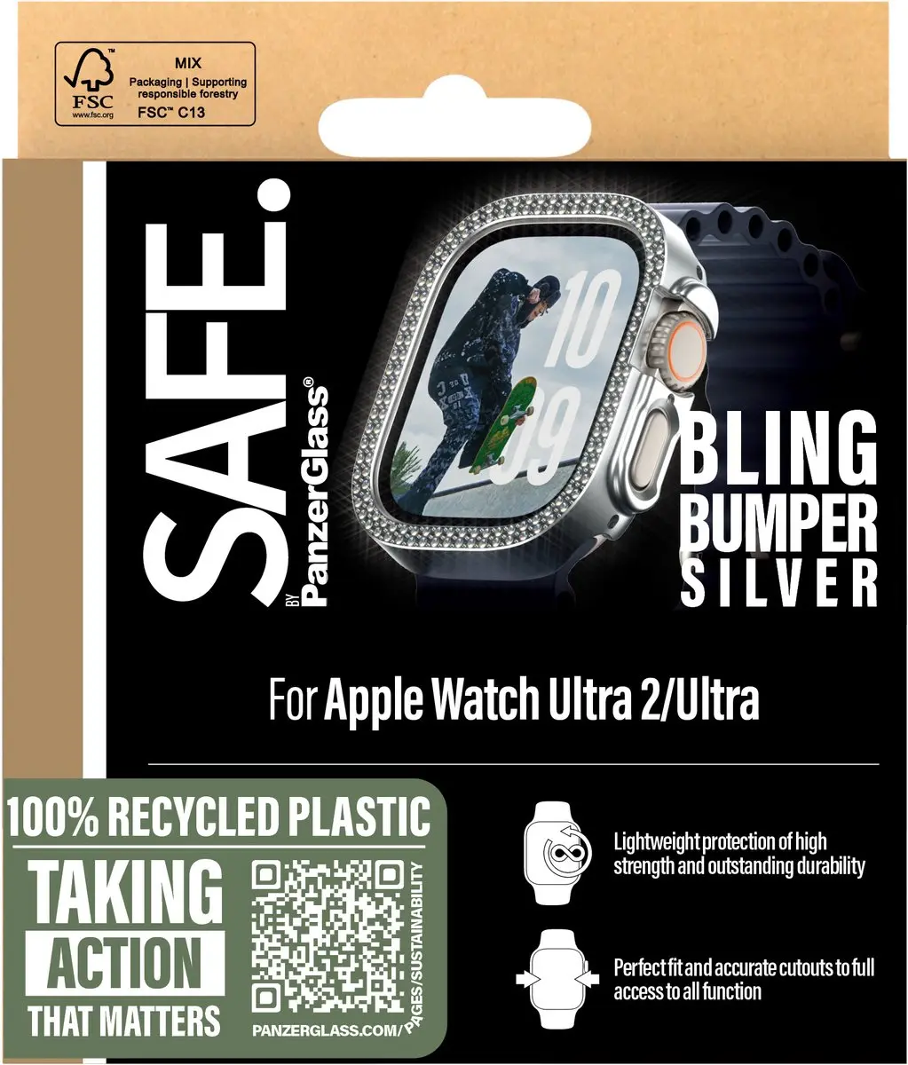 PanzerGlass Bling Bumper Apple Watch Ultra 49mm - Zilver