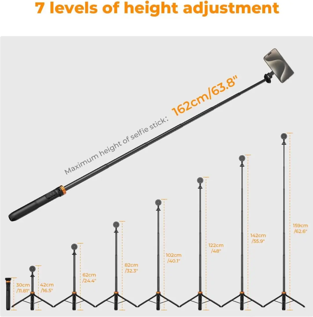 K&F Concept MS19 Selfiestick MagSafe - iPhone - Zwart - afbeelding 3 van 6