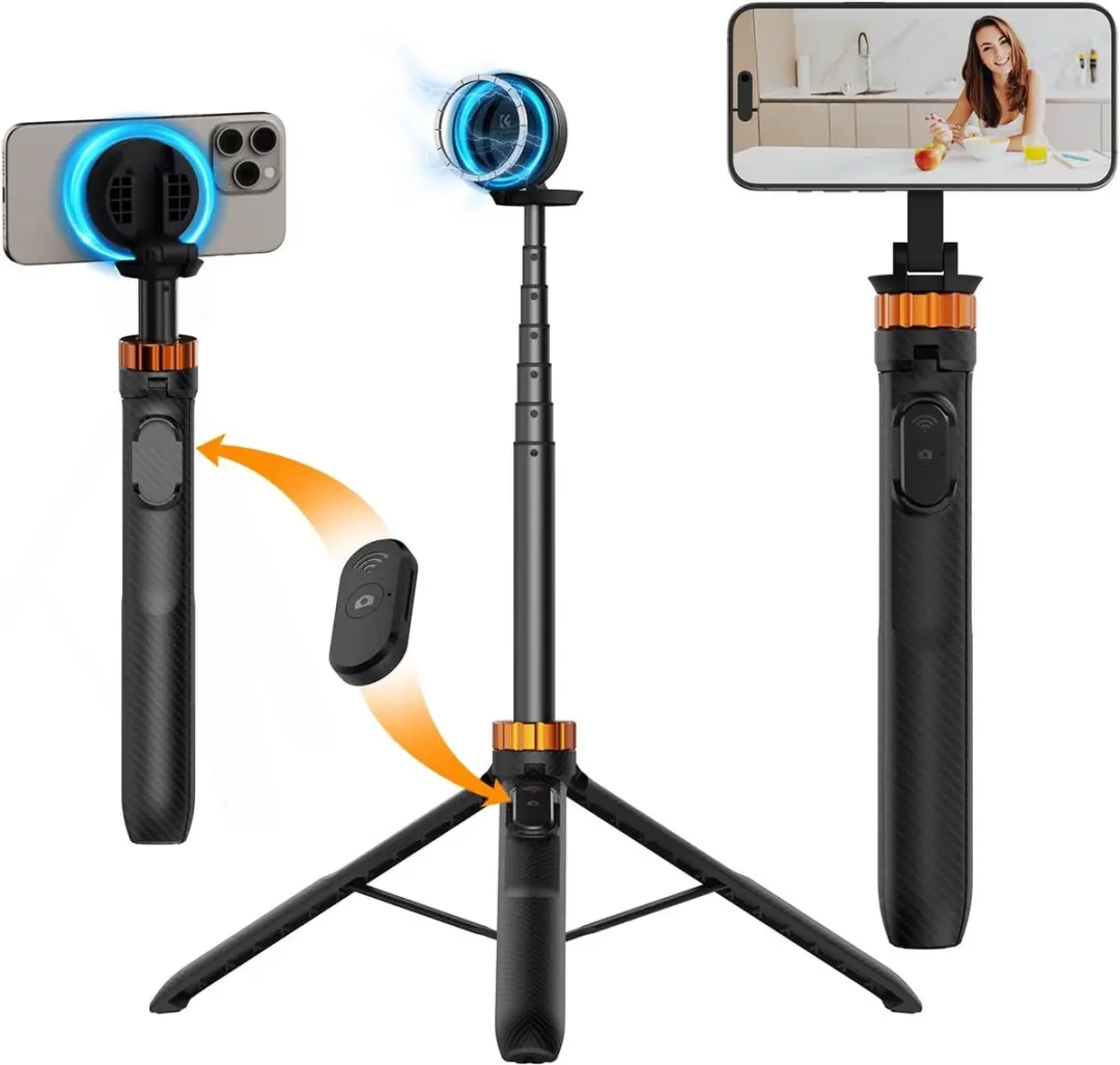K&F Concept MS19 selfiestick MagSafe bevestiging voor iPhone met afneembare blue