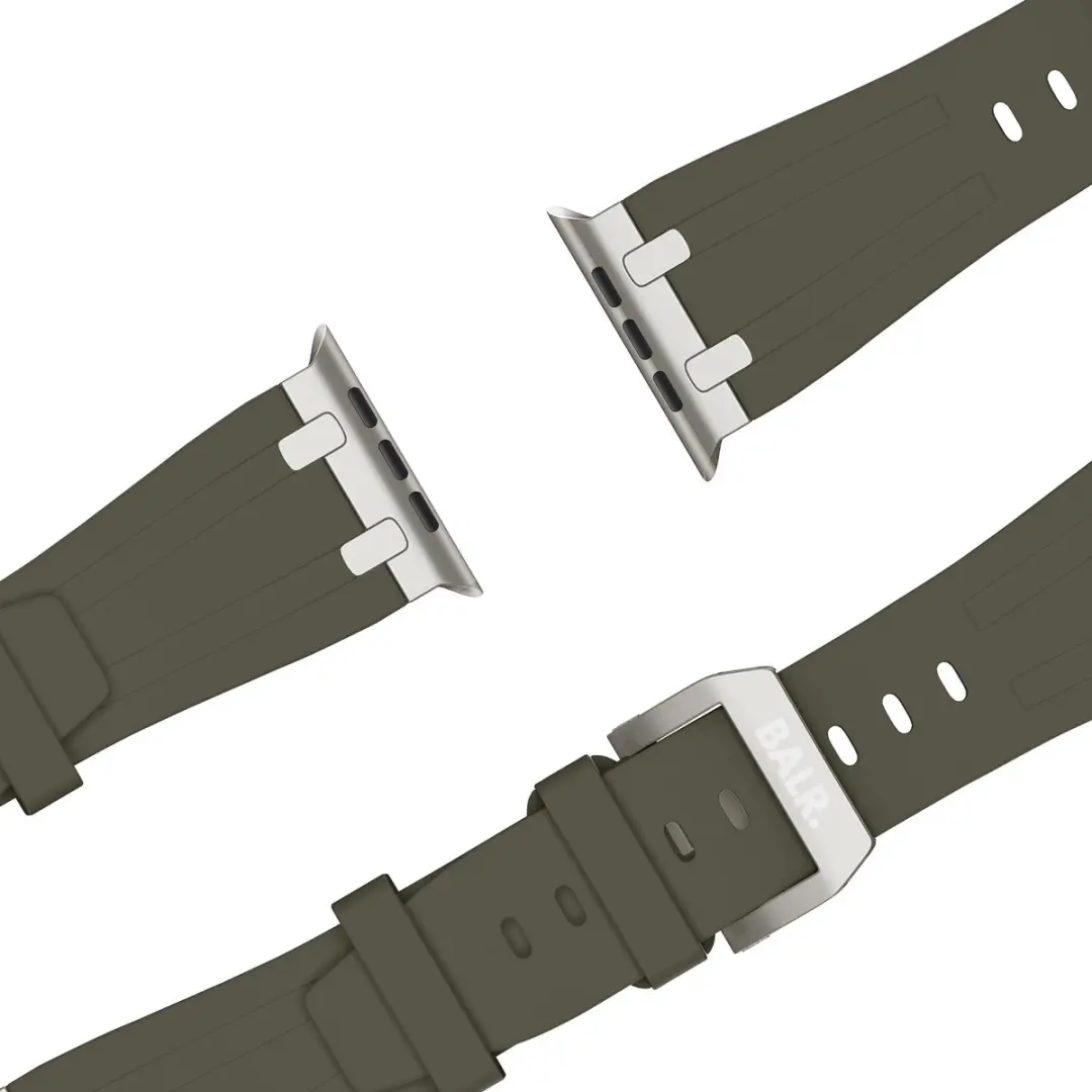 BALR. Liquid Siliconen Band Apple Watch 44/46/49mm - Bruin/Titanium
